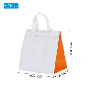 Patikil Insulated Lunch Bag White Orange